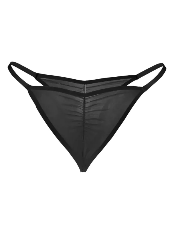 US Size Men's Ice Silk Thongs Briefs Sexy Low-Rise G-String Breathable Seamless T-Back Sports Fitness Underwear Plus Size