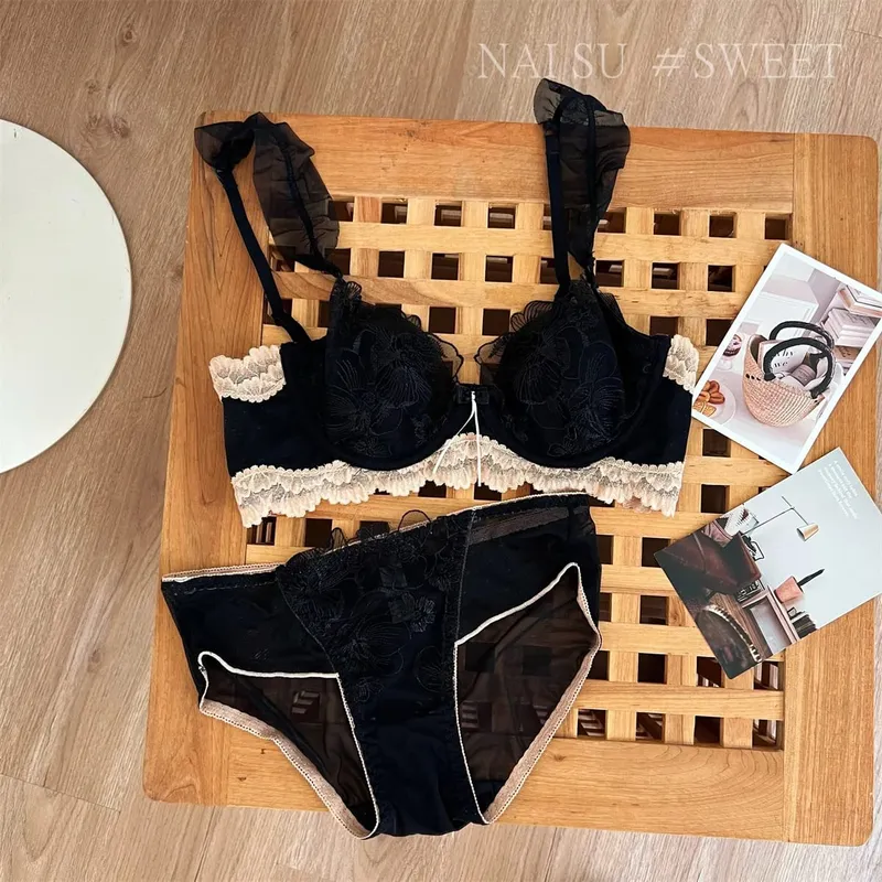 Soutien-gorge minimiseur Sexy, grand buste, oreillettes de lapin, Bralette en dentelle française, Ultra fine, rétro, sans fil, ensemble confortable, S-XL Tushy — image 10
