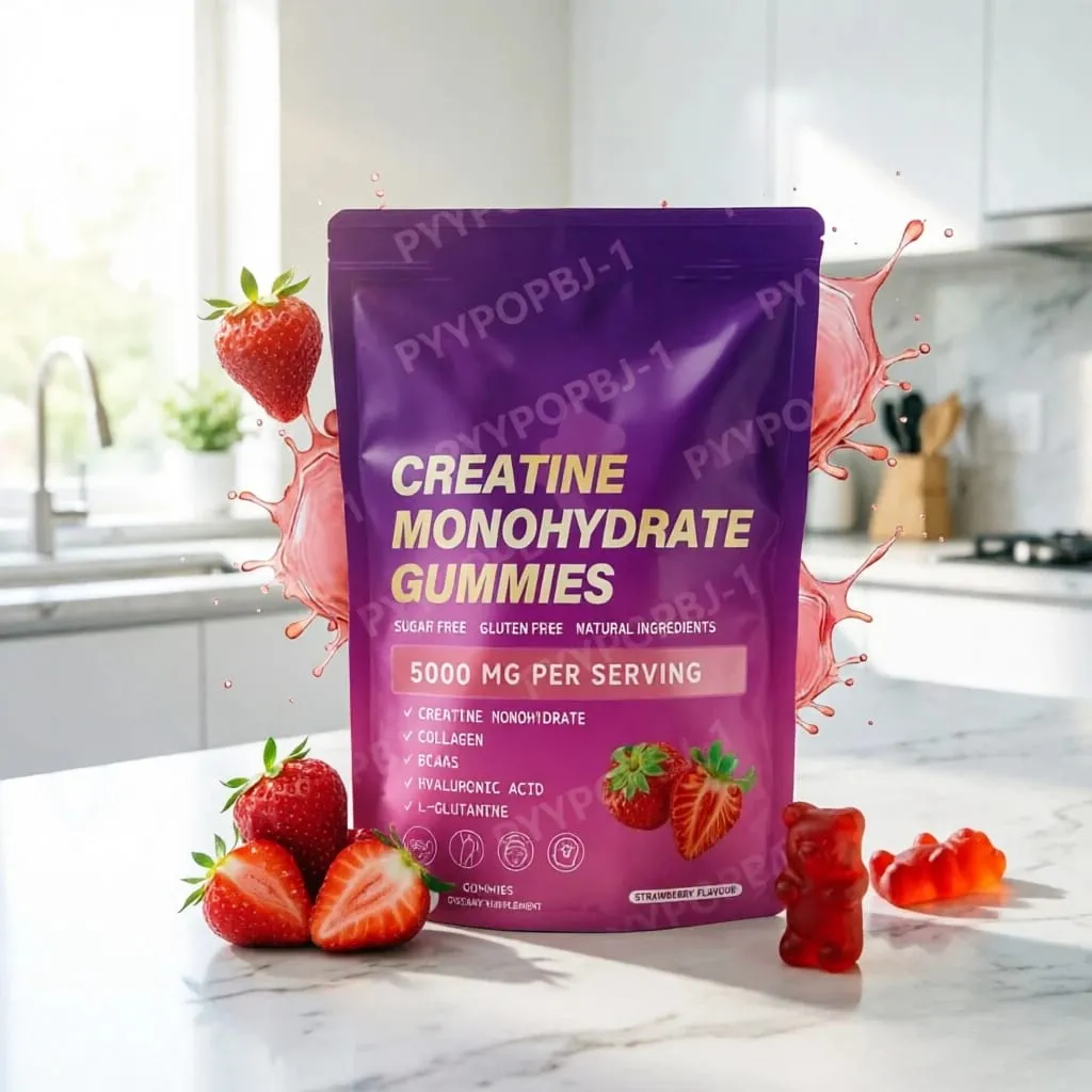 Caramelle gommose alla creatina monoidrato da 60 con collagene, biotina, vitamina D3 e acido ialuronico per il recupero quotidiano pre e post allenamento — image 2