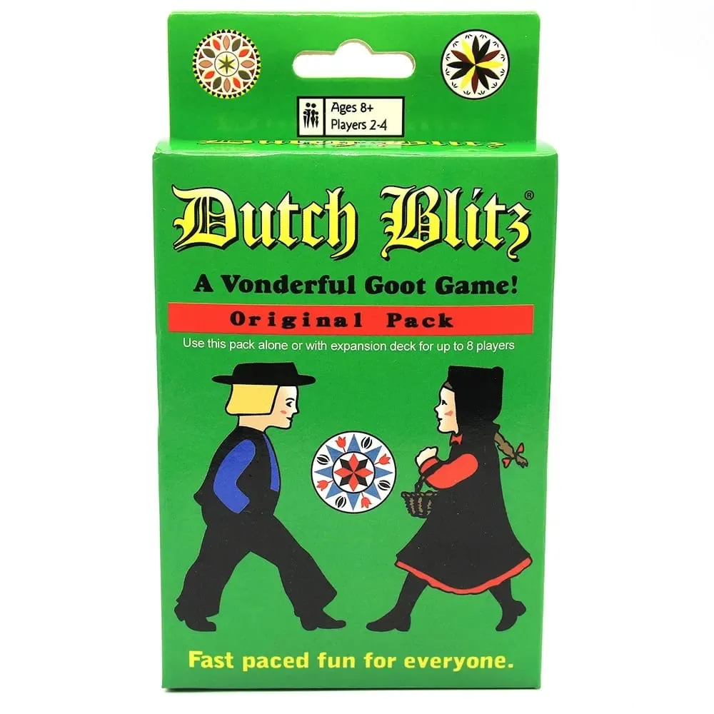 Dutch Blitz Originální rychlá karetní hra obsahuje 160 karet, které se rychle a snadno naučíte Skvělá rodinná hra pro každého pro 2