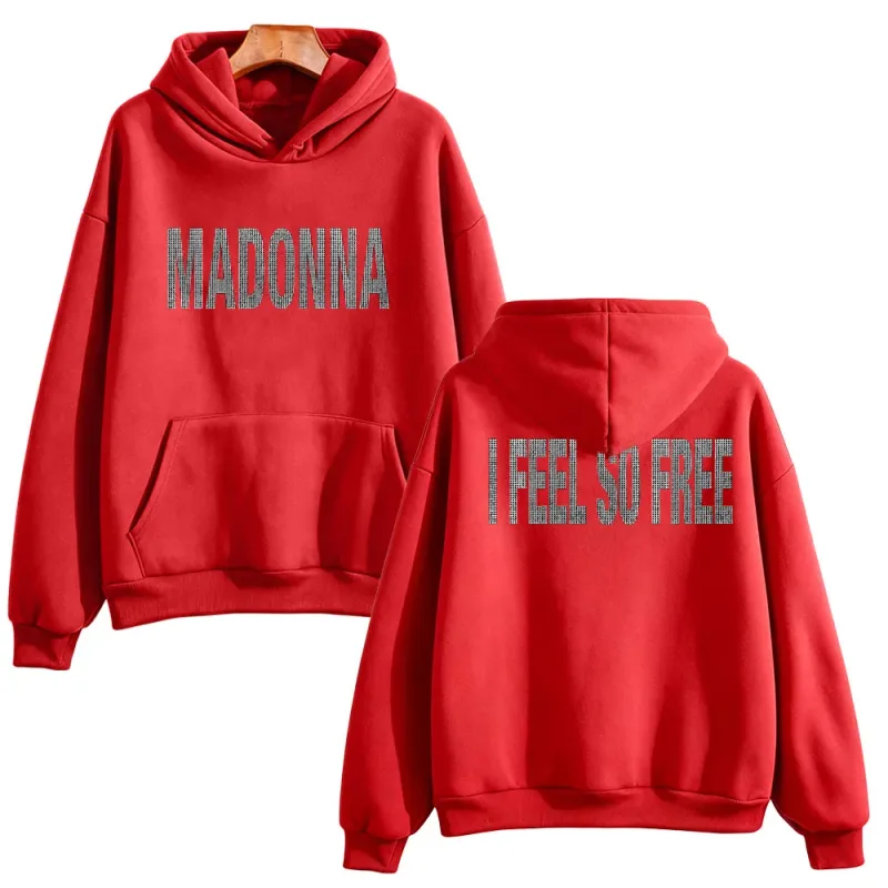 I Feel So Free Hoodie Graphic Printed Hoodie Madonna Merch Vintage Style Sweatshirts Women Men with Hooded Loose Casual Pullover — image 11