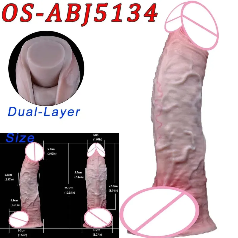 47cm Realistic Long Dildos Double Head Anal Vaginal Stimulator Sex Toy With Sucker For Lesbian Couples Gay Men Adult Tools