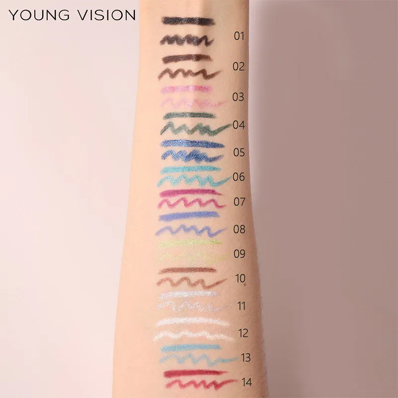 14 Color Eyeliner Pencil Pearlescent Matte Dark Purple Red Eye Liner Waterproof Long Lasting High Pigment Eyeshadow Makeup — image 3