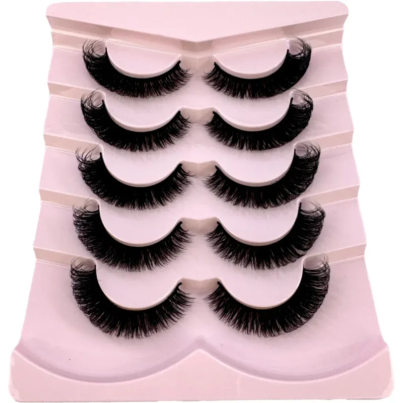 New Cat Eye Lashes 5/7/10 pairs 3D Faux Mink Eyelashes Winged Fluffy Fake Lashes Soft Natural long Full Strip Lash Make — image 33