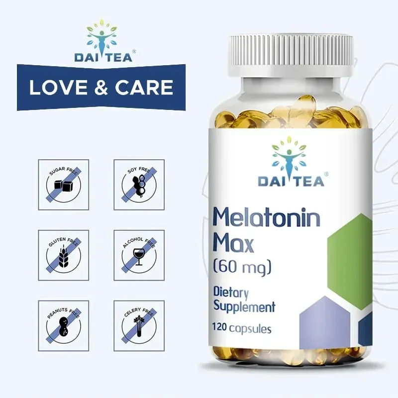 Melatonin MAX (60 Mg) Quick Dissolve Capsules - Fall Asleep Faster Promote Deep Sleep and Rest Easy To Take Immune Health — image 4