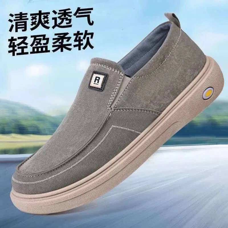 Breathable Men's Casual Shoes Spring Summer Dad Sneakers Low Cut Comfortable Wearable for Middle-Aged And Elderly Padded Footbed