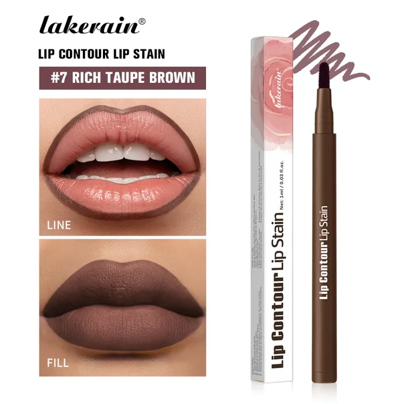 Lakerain Lip Contour Lip Stain Pen Nepřilnavý kalíšek odolný proti rozmazání, Hydratační kosmetický make-up na rty 2 v 1 Lip Stain & Liner — image 10