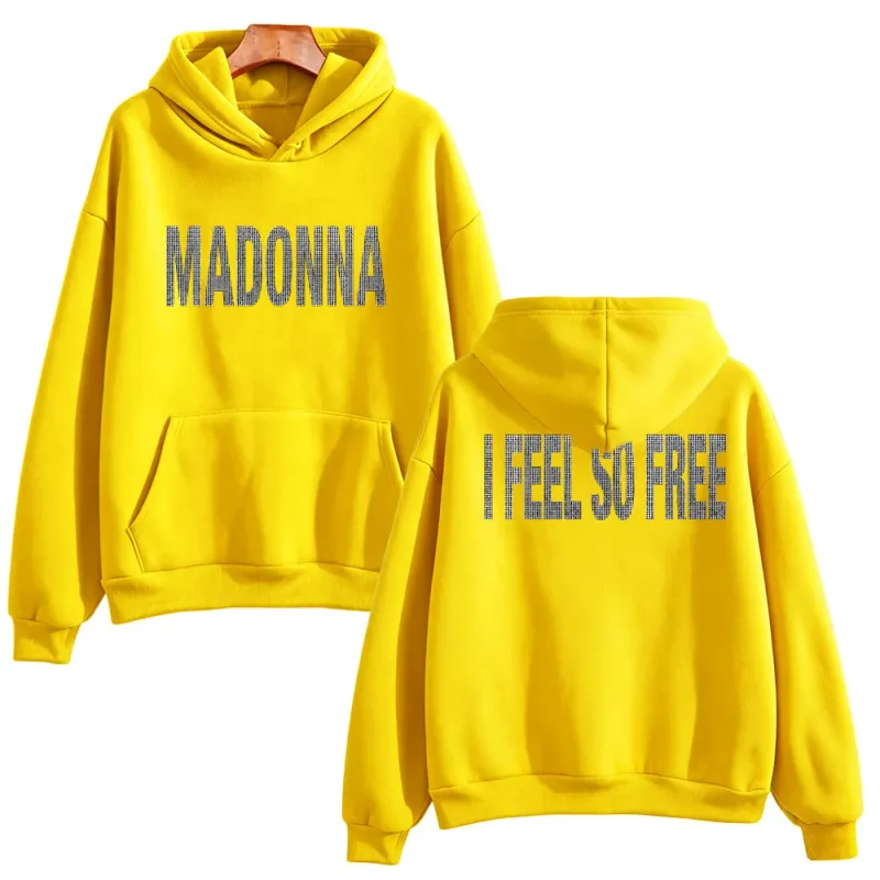 I Feel So Free Hoodie Graphic Printed Hoodie Madonna Merch Vintage Style Sweatshirts Women Men with Hooded Loose Casual Pullover — image 12