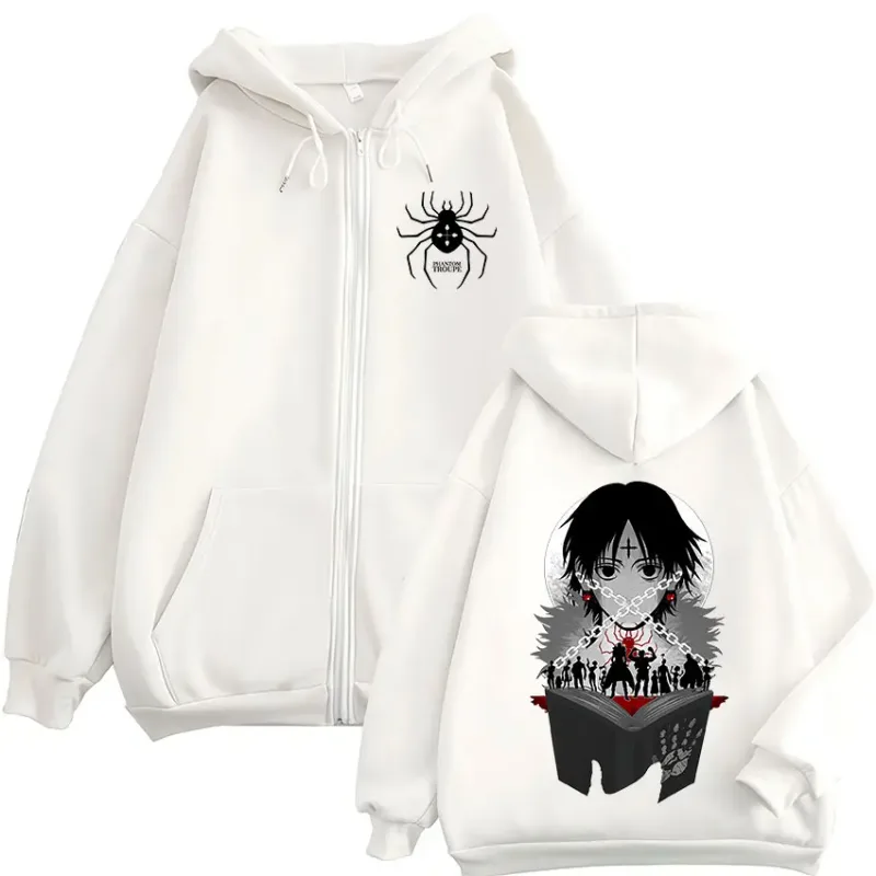 Anime Hunter X Hunter Chrollo Lucilfer Graphic Zipper Hoodies Men Women Clothing Oversized Zip Up Hooded Sweatshirts Streetwear — image 4