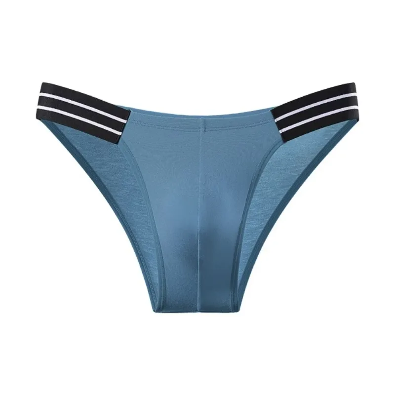 Underpants Lingerie Men's Triangle Panties Stripe Breathable Men Thin Briefs Mid Waist Large Size Underwear for Men Gifts