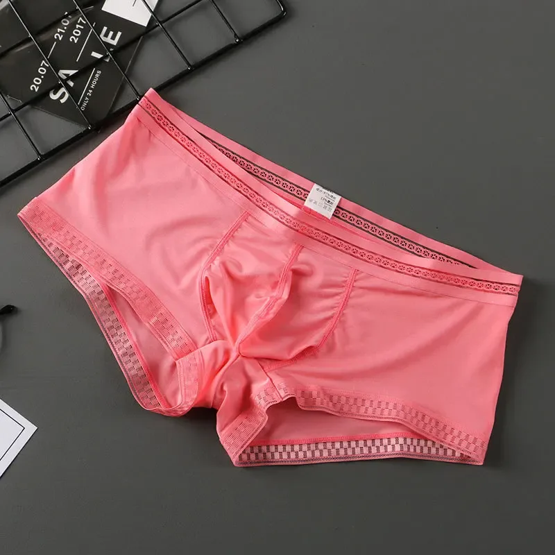 Hot Selling Ijs Zijde Heren Ondergoed Naadloze Transparante Boxershorts Ultradunne Ademende Comfortabele Slipje Onderbroek — image 1