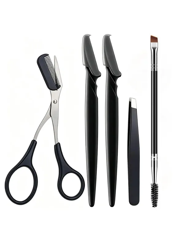 3/5/10Pcs Eyebrow Kit For Women Eyebrow Trimmer Razor Scissors Brushes Tweezers Grooming Tool Set