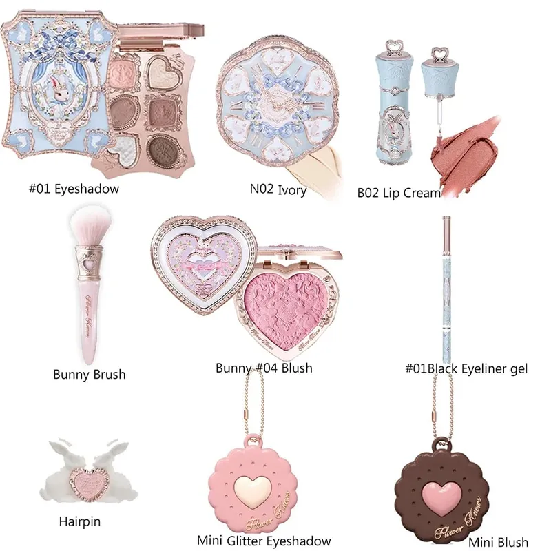 Flower Knows Makeup Set Midsummer Fairytales Flowerknows Foundation Little Angel Highlight Strawberry Rococo Lip Glaze 11pcs Kit
