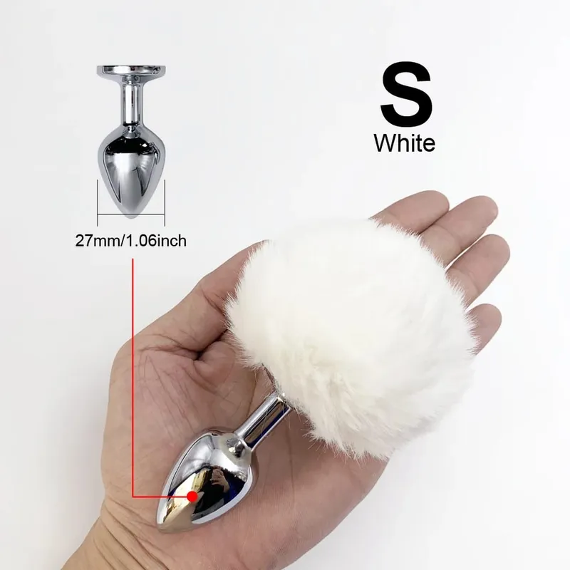 5 Colors 5 Sizes Stainless Steel Rabbit Tail Butt Anal Plug Sex Toy Adult Women Male Sexy Couple Toys Adults Fun Gay Dildo Gifts