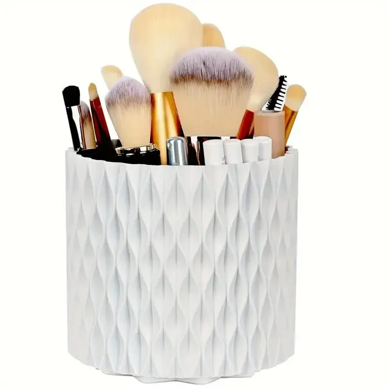 Suporte giratório 360 ° para pincéis de maquiagem, 5 espaços, organizador, mesa multifuncional, armazenamento de cosméticos para banheiro de mesa