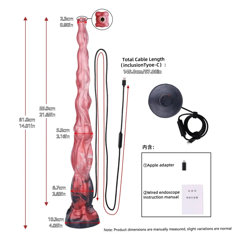 Silicone Long Anal Plug with Smart Endoscope Function G Spot Deep Stimulate Sex Toys Camera LED Light Body Exploration — image 10