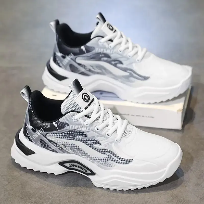 Free Shipping Men Shoes Casual Sports Walking Sneakers Lightweight Breathable Outdoor Autumn Spring Leather Height Increasing — image 2