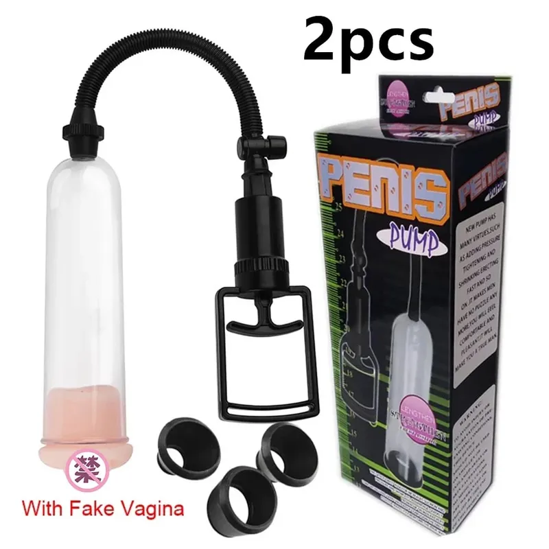 Penis Enlargement Manual Vacuum Pump Sex Toy Dick Stimulate Extender Masturbator Male Penis Vacuum Pump Big Cock Lasting Trainer