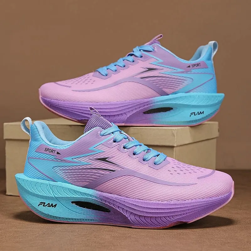 Men Marathon Sports Running Shoes Carbon Board Breathable Lightweight Women's Comfortable Autumn Christmas Athletic Sneakers — image 4