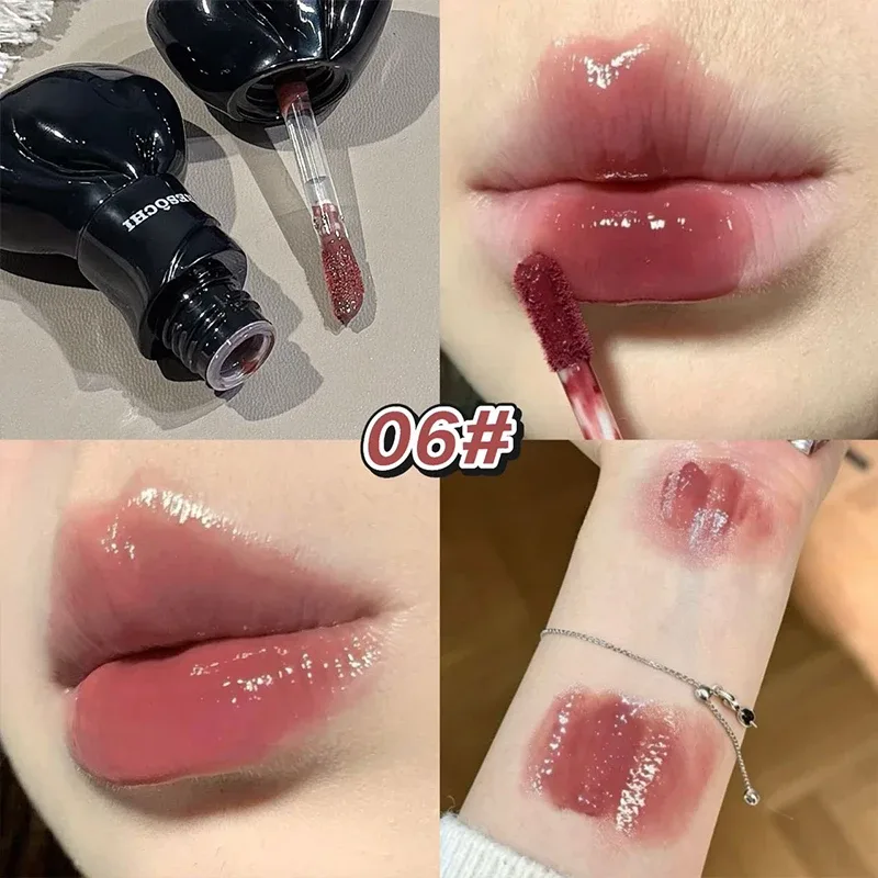 Tiub Bow Cermin Berair Tint Bibir Kelabu Manis Merah Jambu Pelembap Lip Gloss Kaca Berkilat Kalis Air Lip Glaze Bibir Montok Kosmetik — image 11