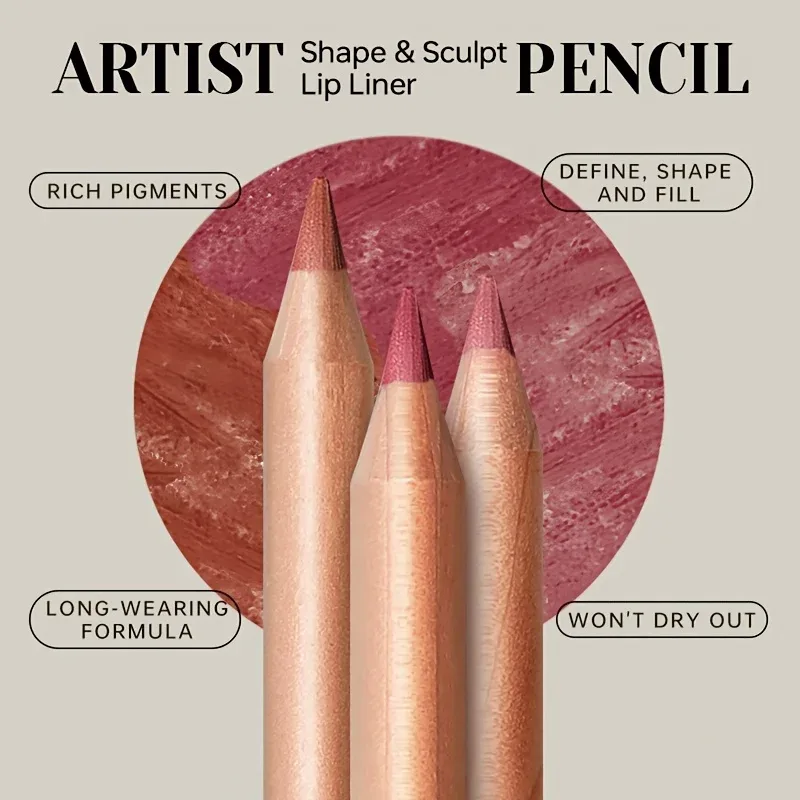 Lápis delineador labial fosco nude de longa duração à prova d'água à prova de manchas contorno preciso fórmula cremosa suave — image 5