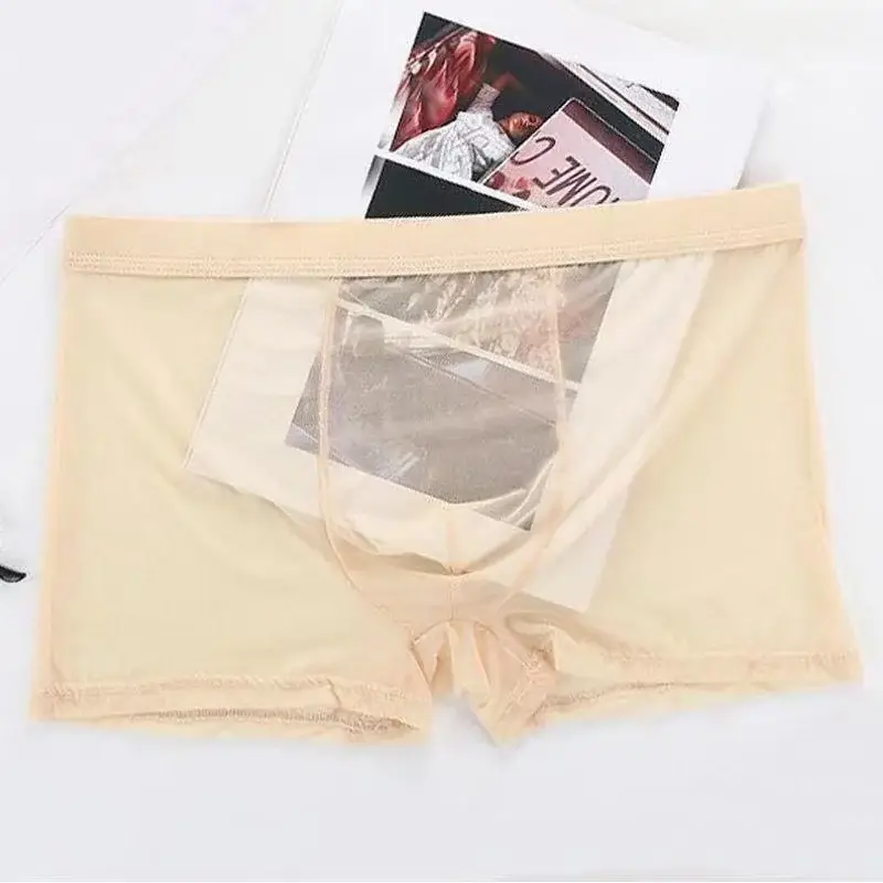 Ondergoed Transparante Boxers Ardennen Ijs Zijde Doorzichtige Onderbroeken Sexy Slips Lage Taille Slipje Lingerie Intimates — image 7