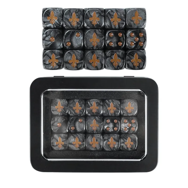 15PCS 16mm/0,63inch D6 Wargaming sada kostek pro stolní miniatury hry Sledování poškození armádní frakce žetony kostek — image 15