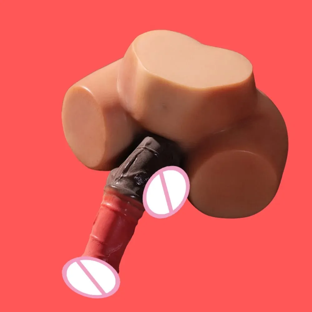 CLM Imitation of Real and Fake Dildo New Product Cow Buttocks Strap Penis Vagina Anus Dual Channel Couple Sex Masturbator — image 1