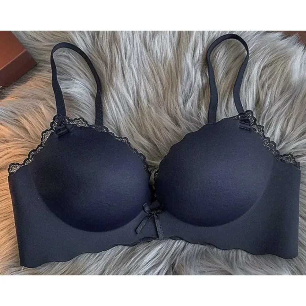 セクシーWomen Wireless Seamless Bra Set One‑Piece Push‑Up Brassiere Small Bust Side Support Anti‑Sag Soft Ladies Intimates Lingerie