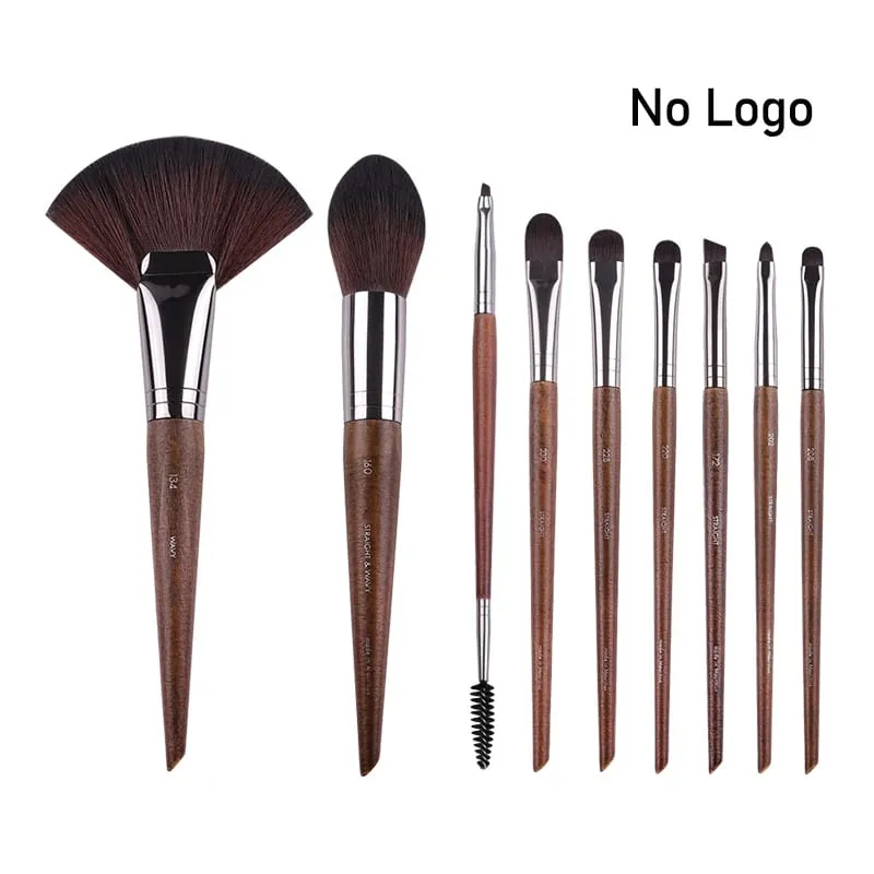 Přírodní dřevo štětce na líčení očí celá sada Pro Crease Eyeshadow Make up kit rozmazání zvýrazňovač obočí Štětec na řasy praktický — image 23