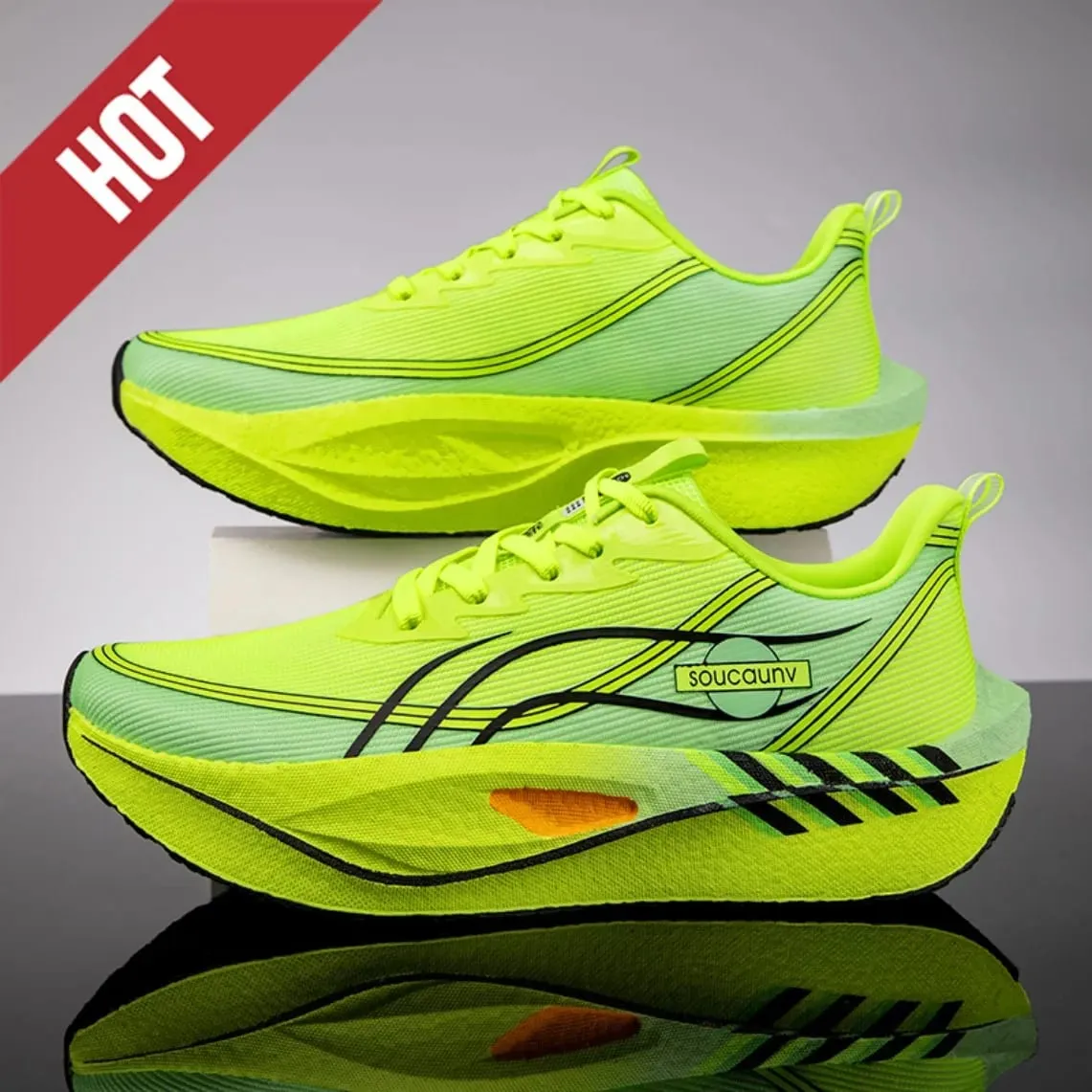 Men Women Carbon Plate Marathon Running Shoes Breathable Lightweight Non-Slip Racing Training Sports Sneakers Walking Outdoor — image 2