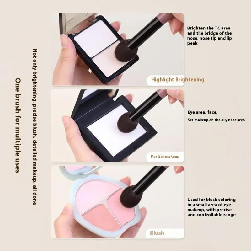 【B】1Pcs Small Fan Shape Blusher Brush Powder Blush Cream Liquid Blush Makeup Brushes Precise Blush Brush Makeup Tools