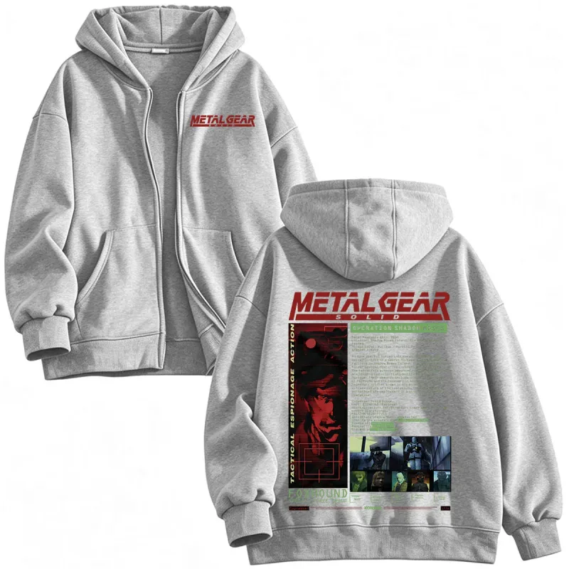 Metal Gear Solid MGS1 Solid Snake Game Zipper Hoodies Men's Women Clothing Fashion Gothic Zip Up Hooded Sweatshirts Jackets Coat — image 5