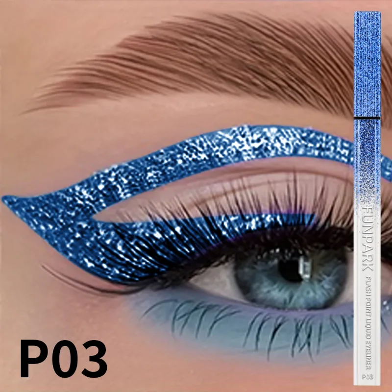 1PC Glitter Liquid Eyeliner Pencil Waterproof Purple Pink Blue Eye Liner Pen Long Lasting Quickily Drying Eyes Makeup For Women — image 7