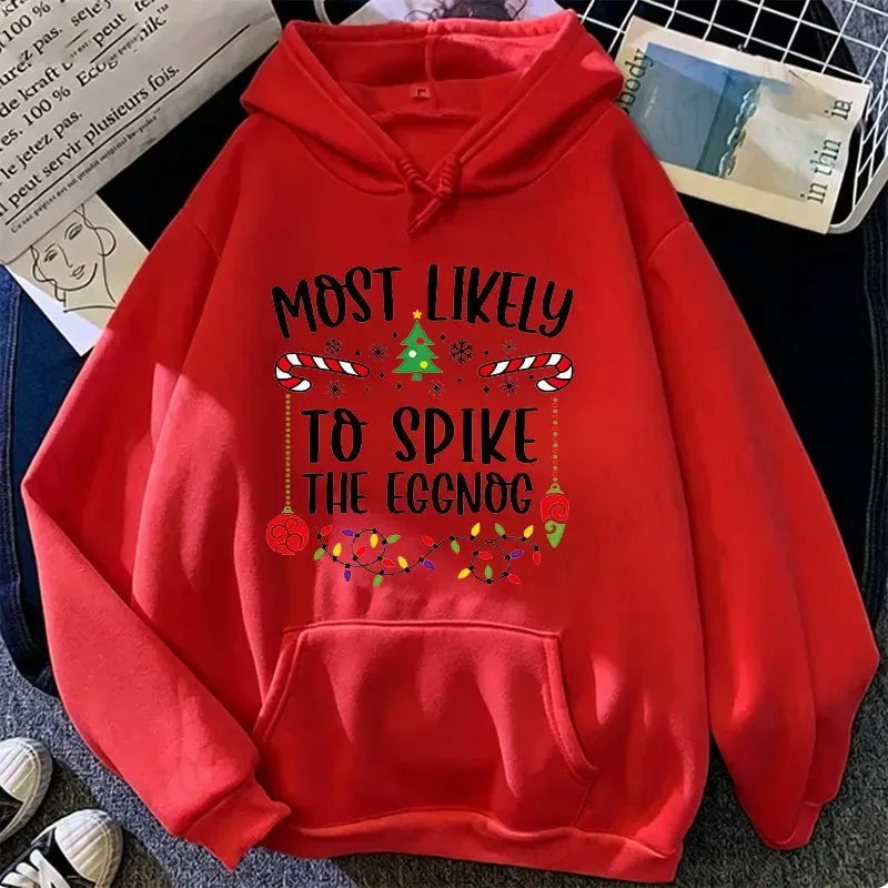 Meest waarschijnlijk tot Kerstmis Familie Hoodies Grappige Slogan Groep Sweatshirts Kerstmis Gingerbread Man Print Hoody Vakantiefeest Top — image 12