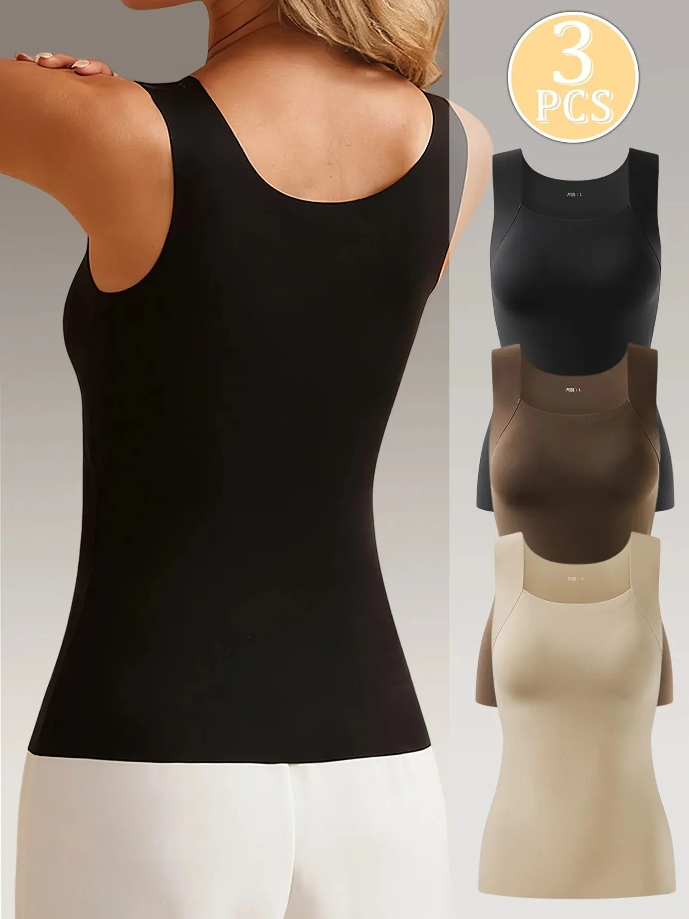 3-piece Autumn and Winter Women's Sling Vest New Inner or Single Wear Built-in Chest Pad