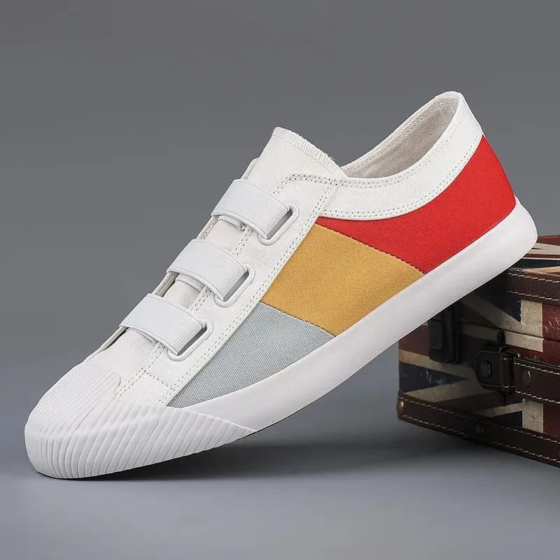 New Fashion Men's Canvas Sneakers Casual Shoes Breathable Flat Buckle Loafers Shoes Summer Autumn Mens Designer Men Board Shoes