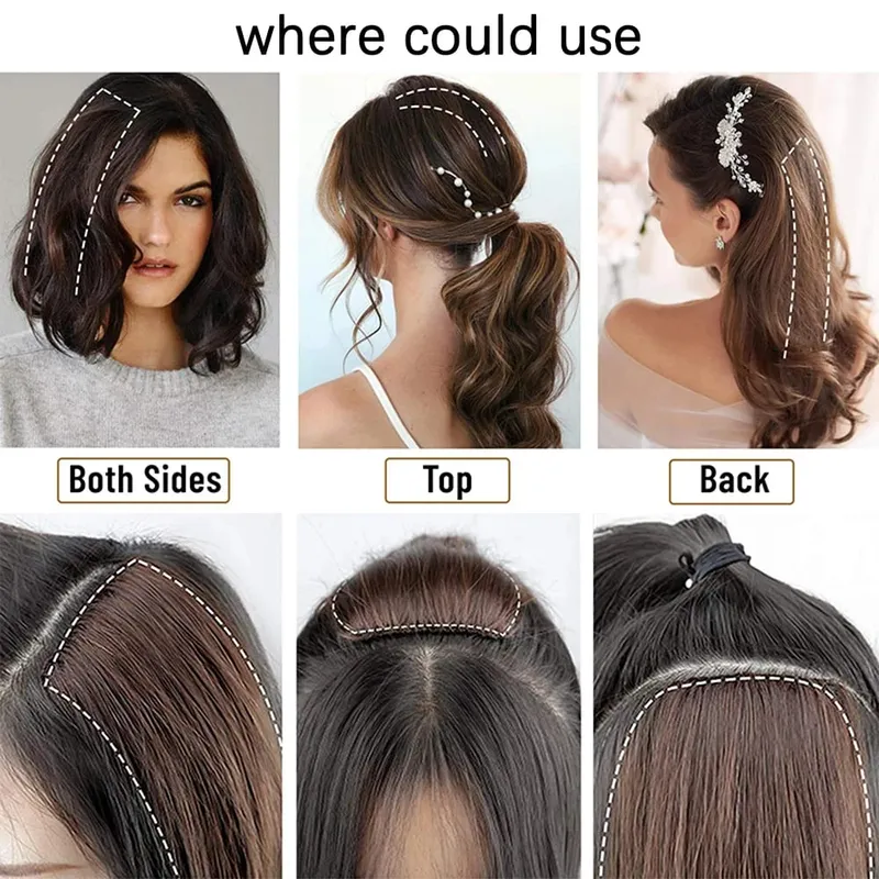 Extension de cheveux synthétiques lisses invisibles à Clip, 20/30cm, une pièce, couverture supérieure et latérale, postiche moelleuse pour femmes — image 4