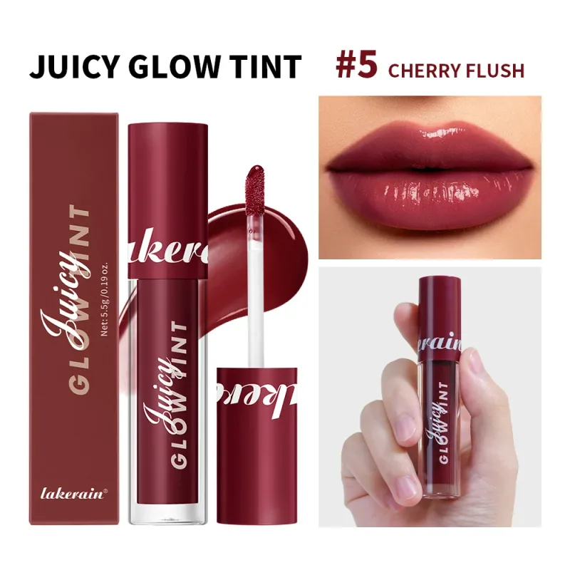 Juicy Glow Lip Tint Mirror Shine Lip Gloss Idratazione profonda Idratante rugiadoso a lunga durata Trucco per labbra colorato ad alta lucentezza non appiccicoso — image 11