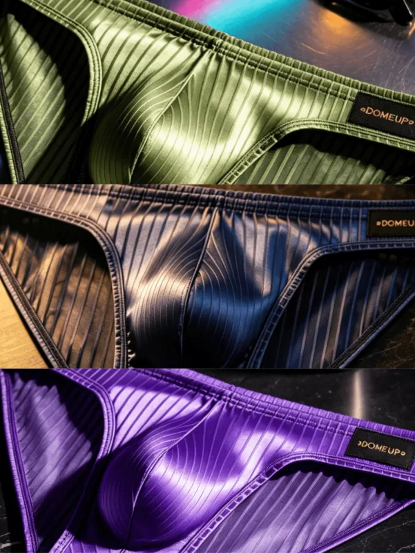 3PCS Men's Briefs Vertical Stripe Fabric Pouch Slim Fit Light Breathable Daily Casual Underwear Daily Casual Underwear for Men — image 15