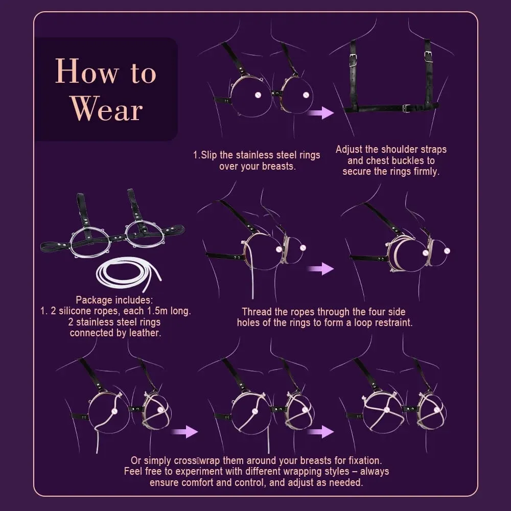Female Erotic Corset Silicone Chest Bondage Harness Cotton Hemp Rope Breast Restraint Belts Sexy Bra Chest Pleasure Sex Toy