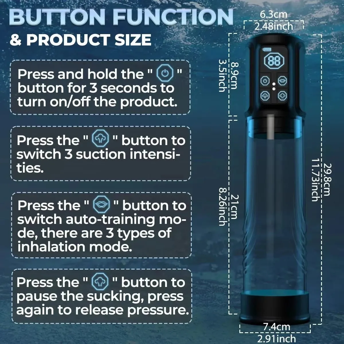 Electric Penis Pump Vacuum Sucking Male Masturbators Enlargement Traine Extender Delayed Ejaculation IPX7 Waterproof Sex Toy Men — image 6