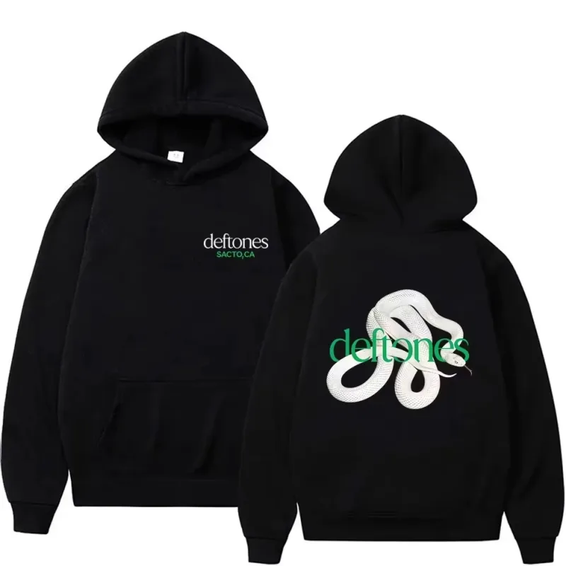 2026 New Snake Graphic Print Unisex Hoodie Retro Alternative Heavy Metal Long Sleeve Pullover Sweatshirt Vintage Music Style Cas