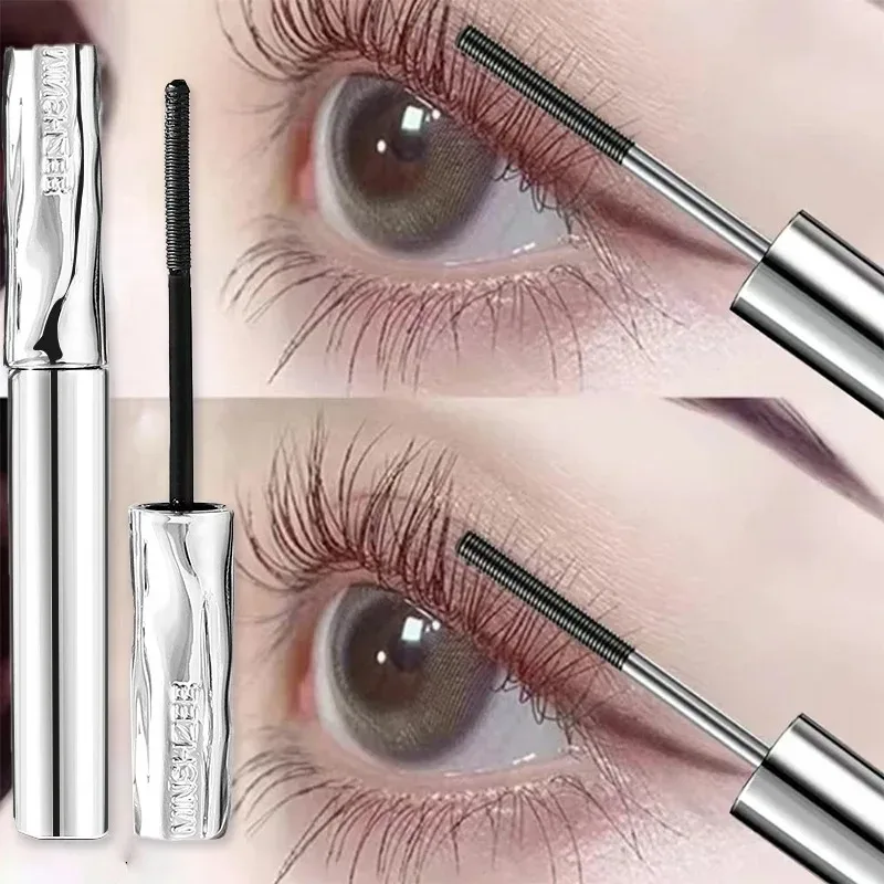 Steel Tube Mascara-Special Spiral Brush Waterproof LongLasting Silk Fiber Mascara keep Each Eyelash Curled for aLong Time Makeup