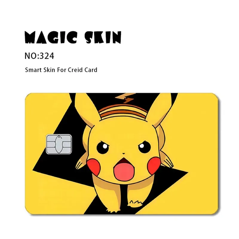 Anime Pokemon Pikachu skórka na kartę kredytową 2.5D naklejki HD karta naklejka karta matowa folia skóra mały chip wodoodporna naklejka prezenty zabawki — image 9