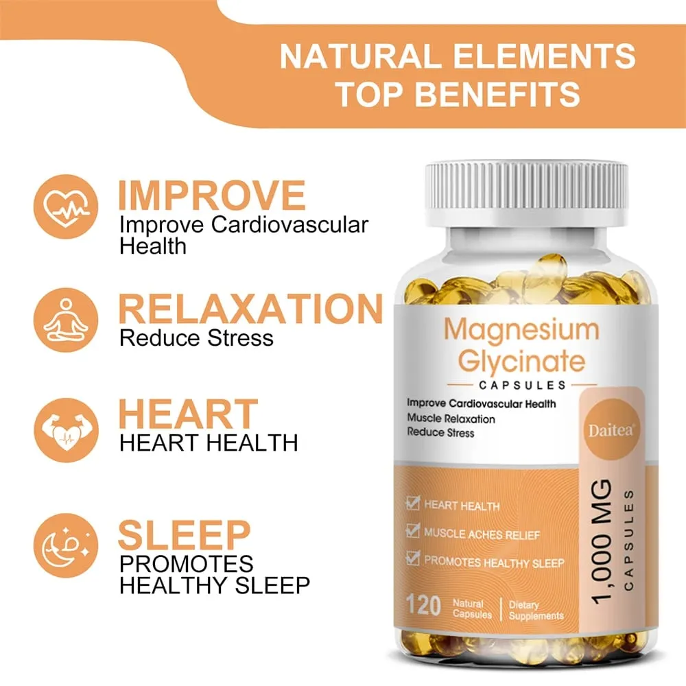 Suplemento de glicinato de magnésio com vitaminas para promover o sono natural, reduzir o estresse e a ansiedade e apoiar a saúde óssea — image 2