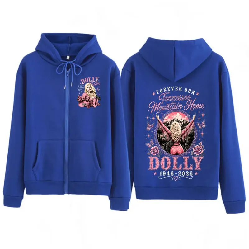 Dolly Parton Tribute 1946-2026 Country Music Zipper Hoodies Men Women Fashion Casual Zip Up Hooded Sweatshirts Jackets Coats — image 6