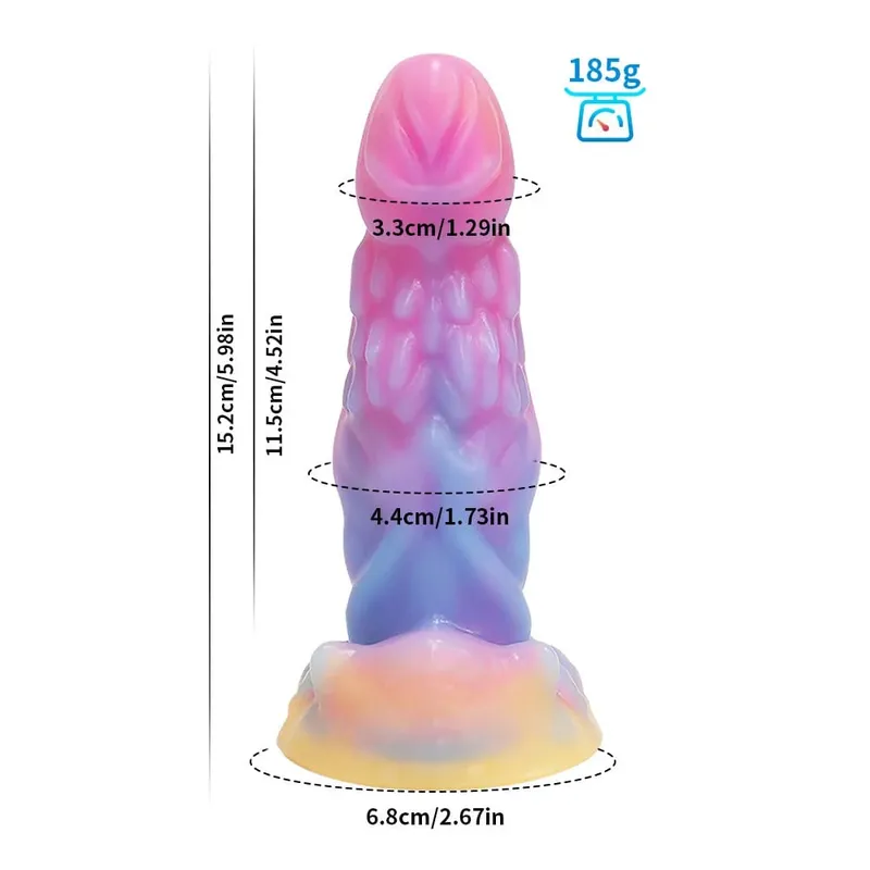 Plugue anal realista noturno brilhante, vibrador luminoso monstro dragão para mulheres e homens, plugue anal sexy em forma de cachorro, brinquedo sexual para casais — image 11