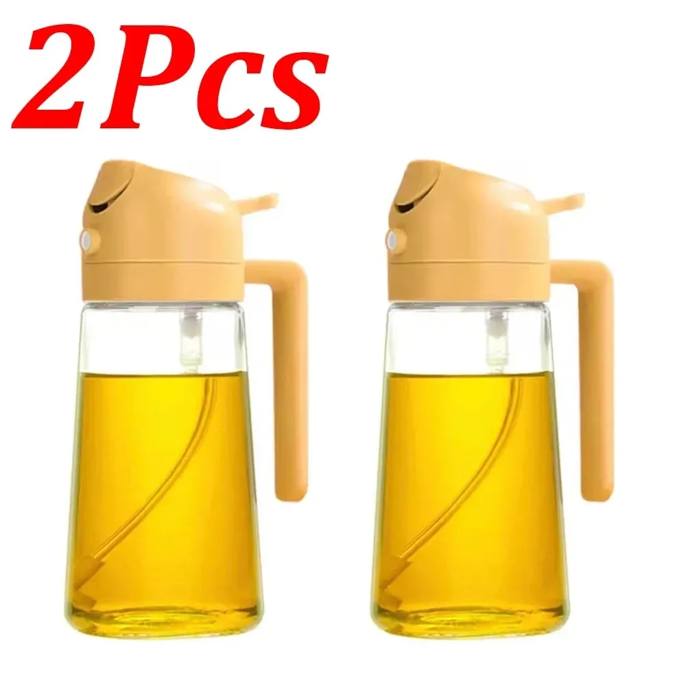 1-4Pcs 500ml 2in1 Oil Sprayer Plastic Cooking Olive Oil Sprayer Baking Oil Spray for Kitchen Air Fryer Baking Salad Grilling BBQ