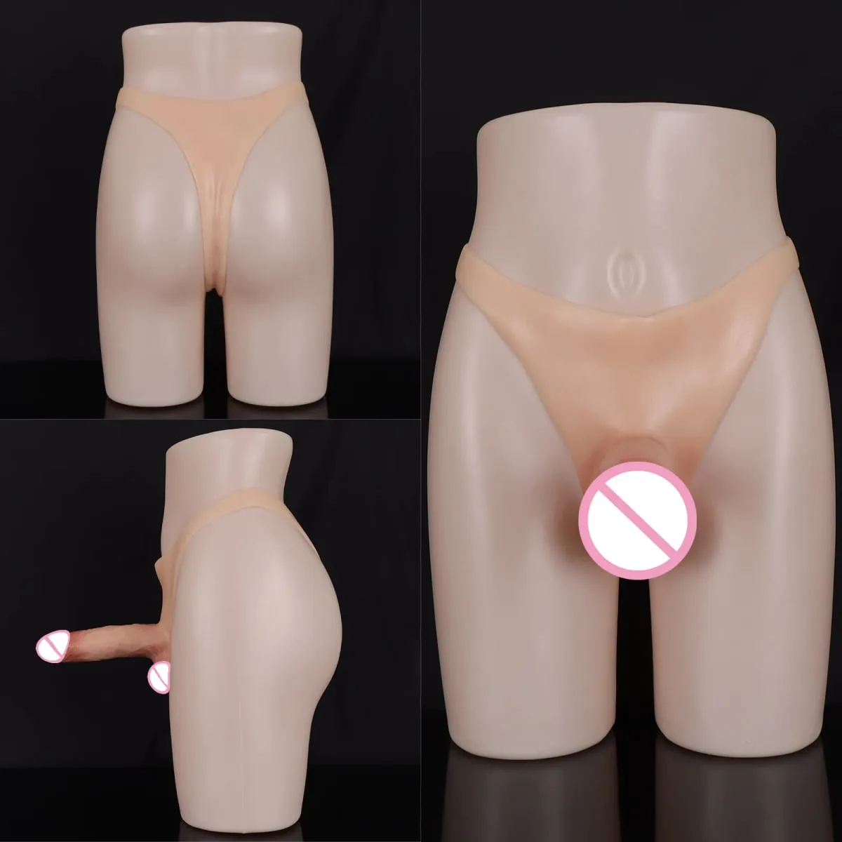 สายรัดซิลิโคนDildoสำหรับเลสเบี้ยนเกย์Reusable HollowอวัยวะเพศชายผิวDildoกางเกงStraponอวัยวะเพศชายของเล่นสำหรับชาย 18